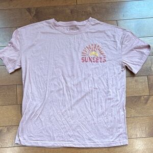 SHEIN Pink Sunsets Graphic oversized T-Shirt xs